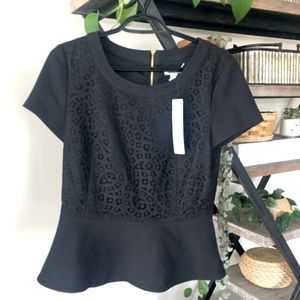 DKNY lace peplum top